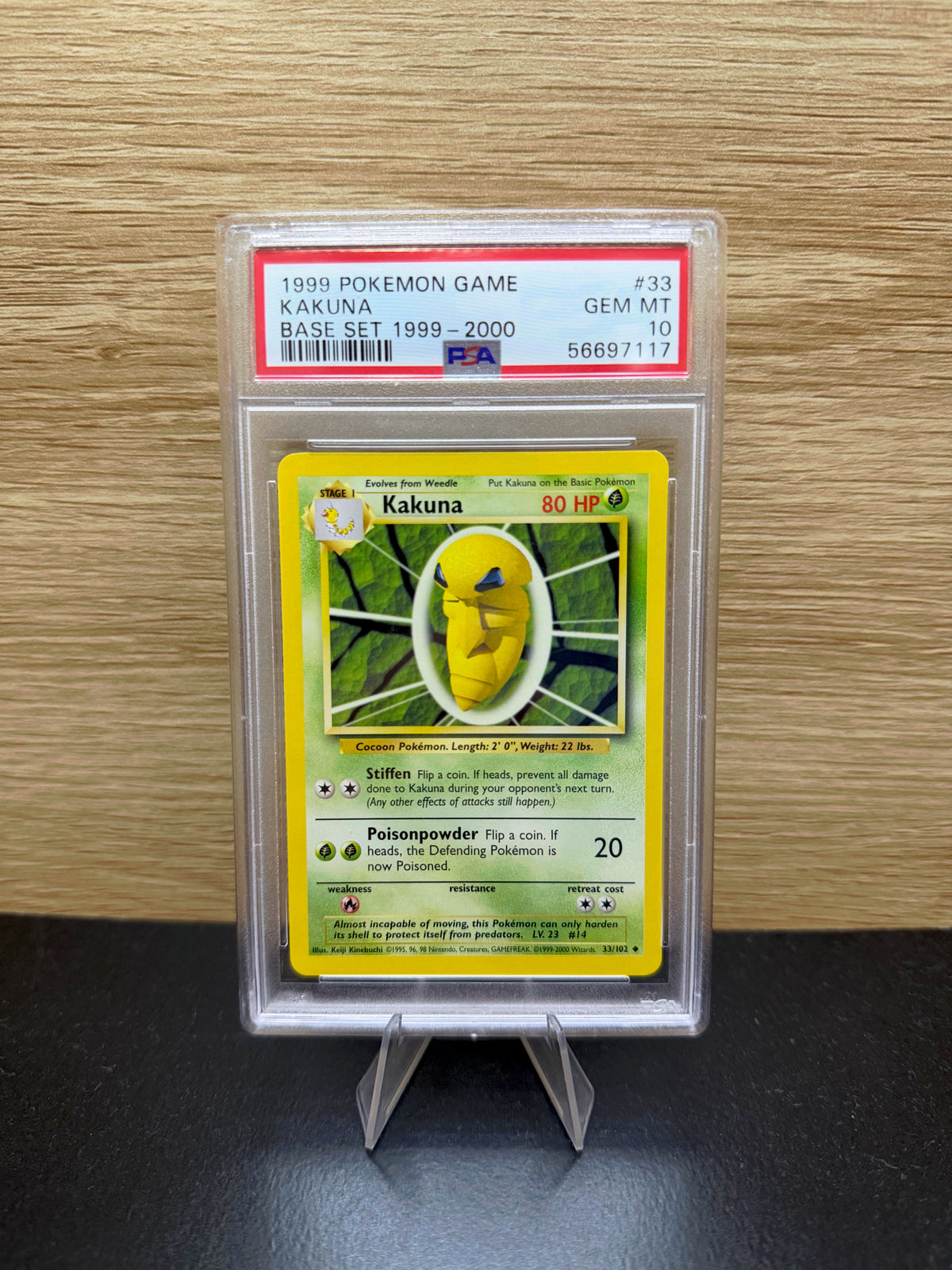 Kakuna Base Set 1999–2000 #33 in PSA 10 slab