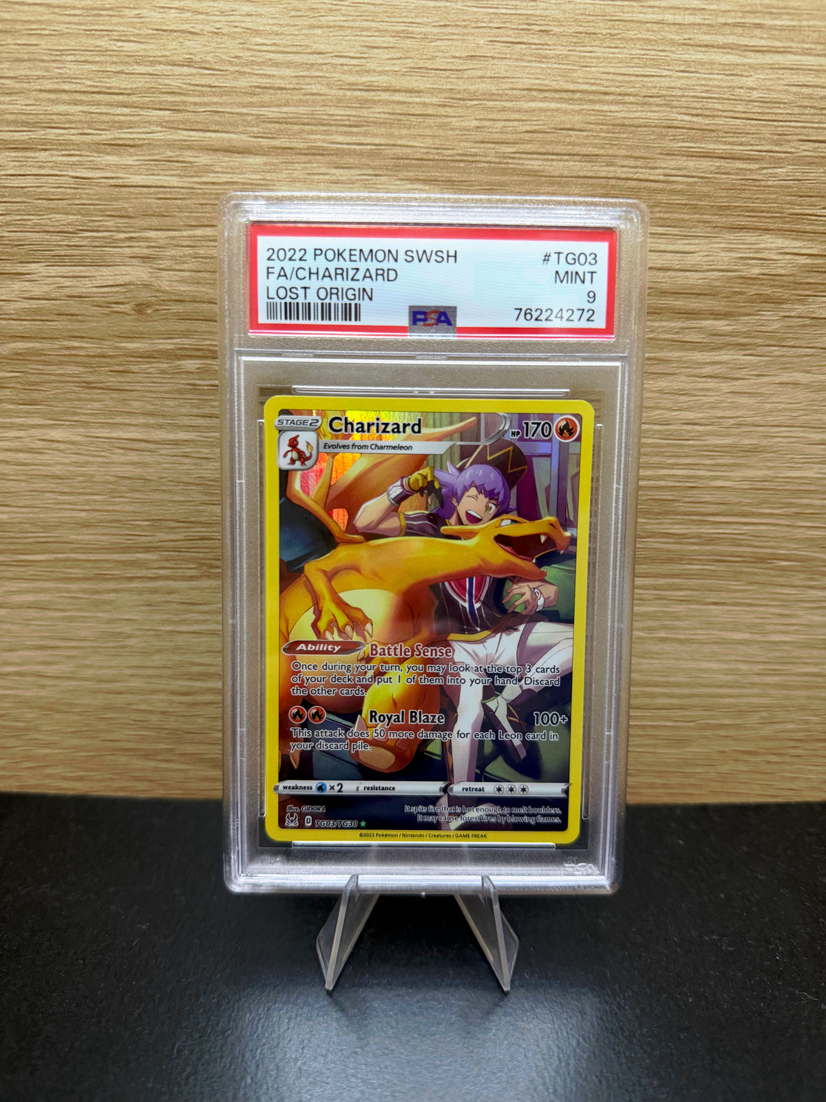 Charizard Lost Origin TG03 in PSA 9 slab